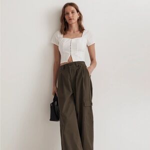 {Madewell} Poplin Hook-Front Top Size 4